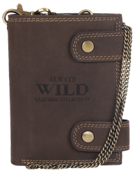 Atraktivní pánská kožená peněženka s mosazným řetízkem - Always Wild