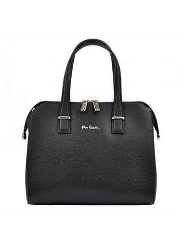 Černá kožená kabelka Pierre Cardin FRZ 55053 DOLLARO shopperbag s přívěskem