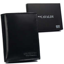 Černá kožená pánská peněženka s ochranou RFID Protect - Cavaldi