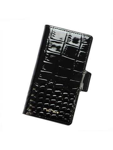 Černé kožené etui MiaMore PHONE CASE L1781 pro iPhone 13 s magnetickým uzávěrem a kapsami na karty