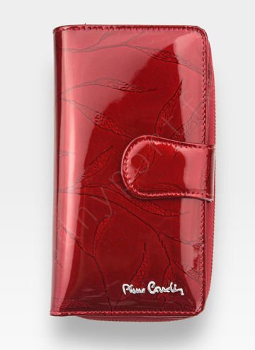 Dámská Peněženka Pierre Cardin z Přírodní Kůže Červené Listy Vertikální Střední s RFID Ochranou