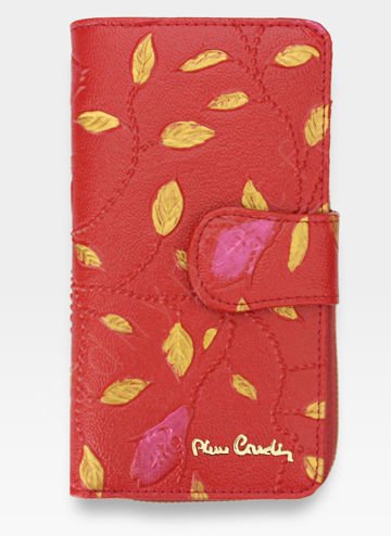 Dámská Peněženka Pierre Cardin z Přírodní Kůže v Barvě Červené Listí se Zámkem a RFID Ochranou