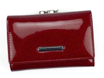 Dámská červená peněženka Gregorio PT-117 z pravé kůže s ozdobným zapínáním a funkcí RFID Secure
