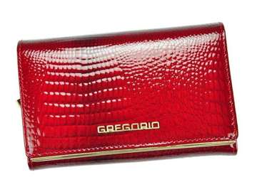 Dámská červená peněženka Gregorio SLL-112 z přírodní kůže s orientací na šířku a funkcí RFID Secure