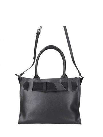 Dámská kabelka Innue V8562 z pravé kůže černá shopperbag s vnější kapsou