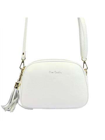 Dámská kabelka Pierre Cardin 4500 FTT DOLLARO z přírodní kůže v bílé barvě s crossbody fasonem