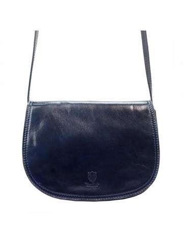 Dámská kožená kabelka Florence 5512 v barvě námořnické modři, fasona crossbody s přírodní kůží