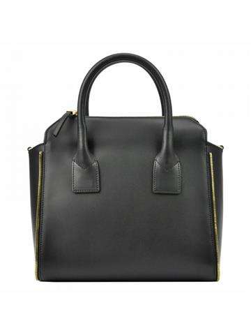 Dámská kožená kabelka Innue SA23 černá shopperbag s odnímatelným popruhem