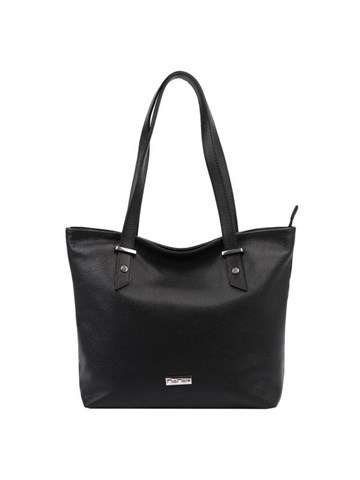 Dámská kožená kabelka MiaMore 01-058 DOLLARO černá shopperbag s přírodní kůží