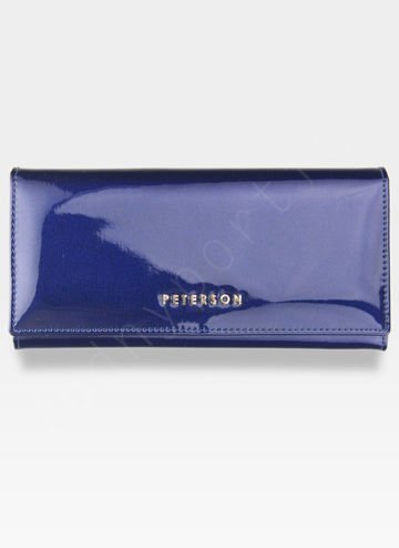 Dámská kožená peněženka Peterson Large Elegant Objemná System RFID Dark Modrá 467