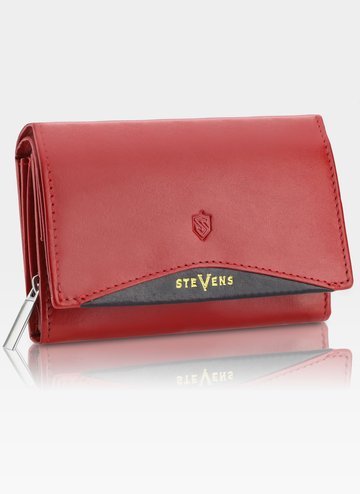 Dámská kožená peněženka STEVENS Červená s ochranou RFID Z02/RB