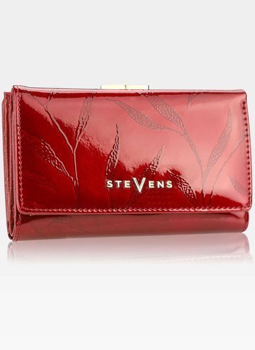 Dámská kožená peněženka STEVENS Červená v barvě Leaves 108
