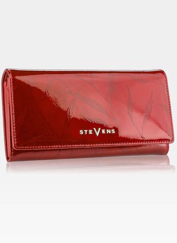 Dámská kožená peněženka STEVENS FOR BIgiEL Červená in Leaves 100
