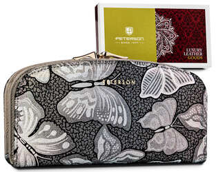 Dámská kožená peněženka zdobená holografickými motýly - Peterson