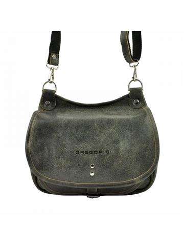 Dámská kožená taška Gregorio B887/CRE v barvě hnědá, střední velikost, přes rameno, vintage styl