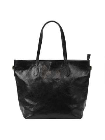 Dámská kožená taška Marco 6576 shopperbag černá s odnímatelným popruhem