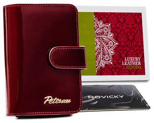 Dámská malá kožená peněženka Kožená RFID - Peterson - Červená