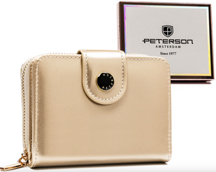 Dámská malá kožená peněženka se zapínáním na patentku a zip - Peterson