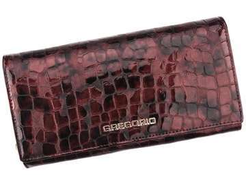 Dámská peněženka Gregorio FS-102 z přírodní kůže v barvě višňové s orientací na šířku a funkcí RFID Secure