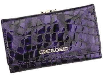 Dámská peněženka Gregorio FS-108 z přírodní kůže fialová se zámkem a funkcí RFID Secure