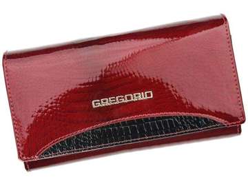 Dámská peněženka Gregorio GP-114 z přírodní kůže velká červená s orientací na šířku