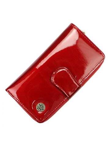 Dámská peněženka Gregorio z pravé a ekologické kůže červená vertikální střední velikost s funkcí RFID Secure