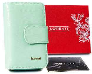 Dámská peněženka z lakované kůže se zapínáním na patentku - Lorenti