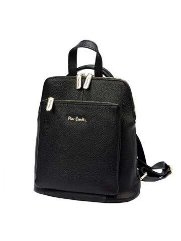 Dámský kožený batoh Pierre Cardin FRZ 55081 DOLLARO černý s přírodní kůží a zlatými kováními