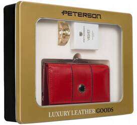 Dárková sada: dámská kožená peněženka a parfémovaná voda Velvet - Peterson