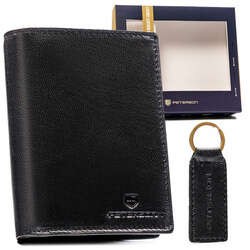 Dárková sada: elegantní pánská kožená peněženka a klíčenka - Peterson