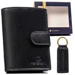 Dárková sada: pánská vertikální kožená peněženka a klíčenka - Peterson