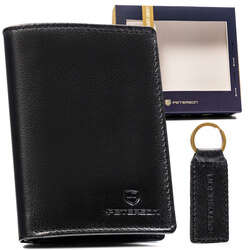 Dárková sada: pánská vertikální kožená peněženka a klíčenka Peterson