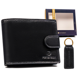 Dárková sada: velká pánská kožená peněženka a klíčenka - Peterson