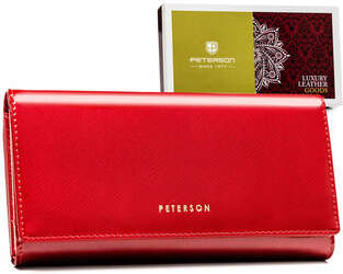 Elegantní dámská kožená peněženka se zapínáním - Peterson