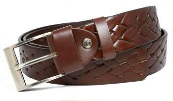 Elegantní pánský kožený pásek s nápadným kostkovaným motivemnKI - Rovicky