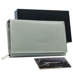 Klasická dámská kožená peněženka s klopou na druk - Cavaldi