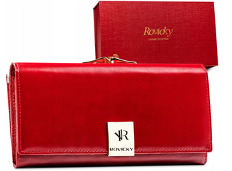 Klasická dámská kožená peněženka se zapínáním na patentku RFID - Rovicky