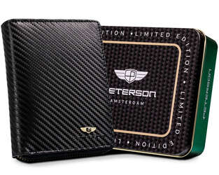 Kožená peněženka na zip s povrchovou úpravou cARBON - Peterson