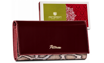 Lakovaná dámská peněženka se vzorem hadí kůže RFID - Peterson