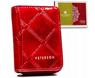 Malá dámská kožená peněženka na zip a patentku - Peterson
