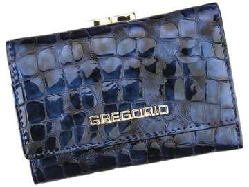 Modrá Dámská Peněženka Gregorio FS-117 z Přírodní Kůže s Ozdobným Zapínáním a RFID Ochranou