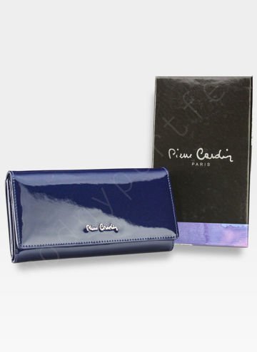 Modrý Dámský Kožený Peněženka Pierre Cardin s Ozdobným Zapínáním a RFID Ochranou