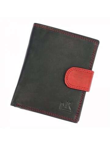 Money Kepper Pánská kožená peněženka SN5601B černá a červená s ochranou RFID