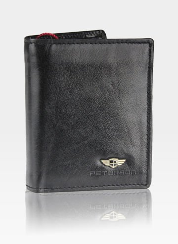 Pánská kompaktní kožená peněženka Peterson Černý 363 RFID STOP