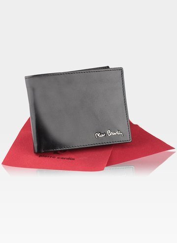 Pánská kožená horizontální peněženka Pierre Cardin Black 8806