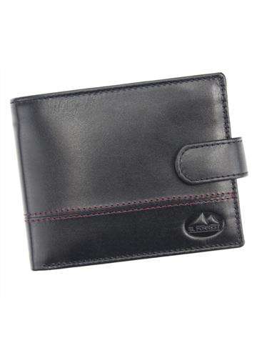 Pánská kožená peněženka EL FORREST 2400-62 RFID Černá a červená horizontální