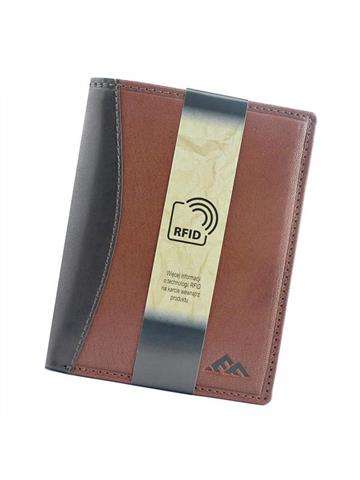 Pánská kožená peněženka EL FORREST 544-21 RFID Hnědá s funkcí ochrany karet