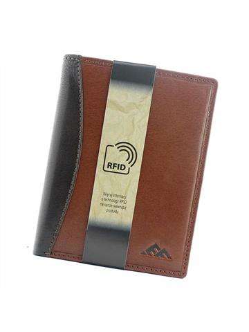 Pánská kožená peněženka EL FORREST 546-21 RFID hnědá s kapsou na mince a přihrádkou na karty