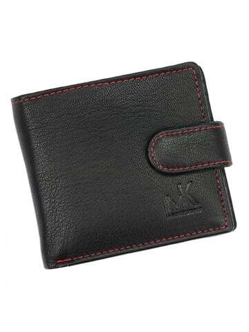 Pánská kožená peněženka Money Kepper CC 5607B Černo-červená horizontální se zapínáním na patentku