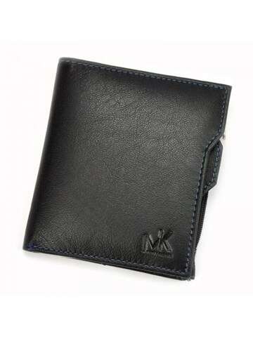 Pánská kožená peněženka Money Kepper CC 6002 černá s modrými akcenty